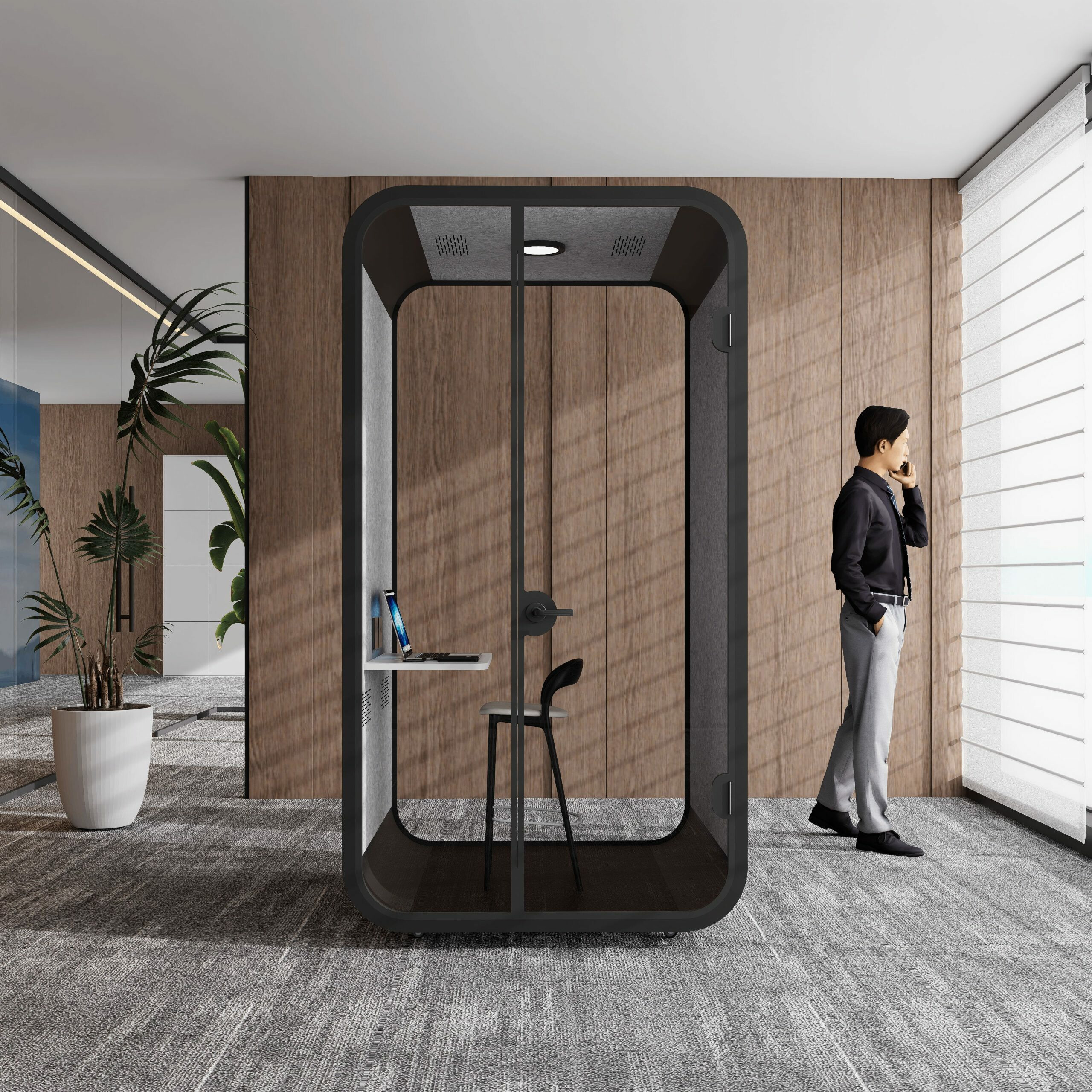 Kabina akustyczna M round cube – 1-osobowa - obrazek 4