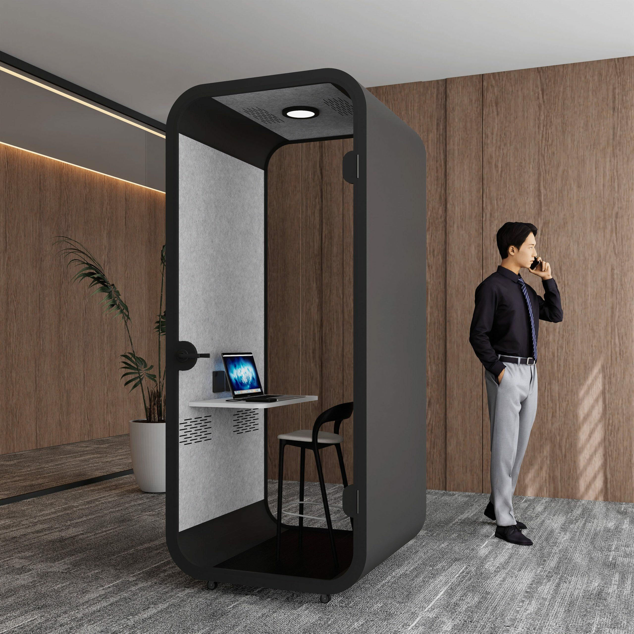 Kabina akustyczna S round cube – 1-osobowa - obrazek 2