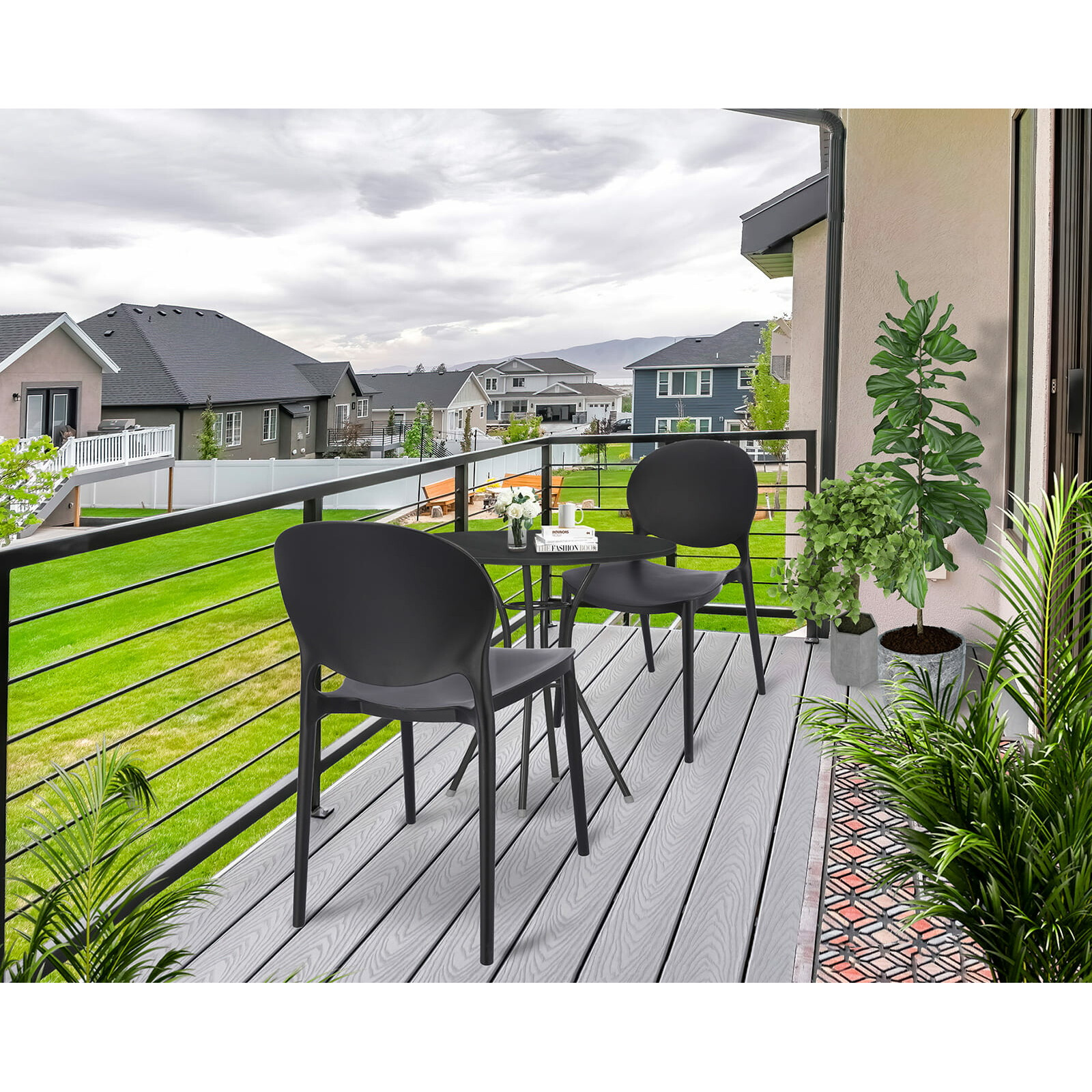 Krzesło plastikowe czarne 120kg - obrazek 2