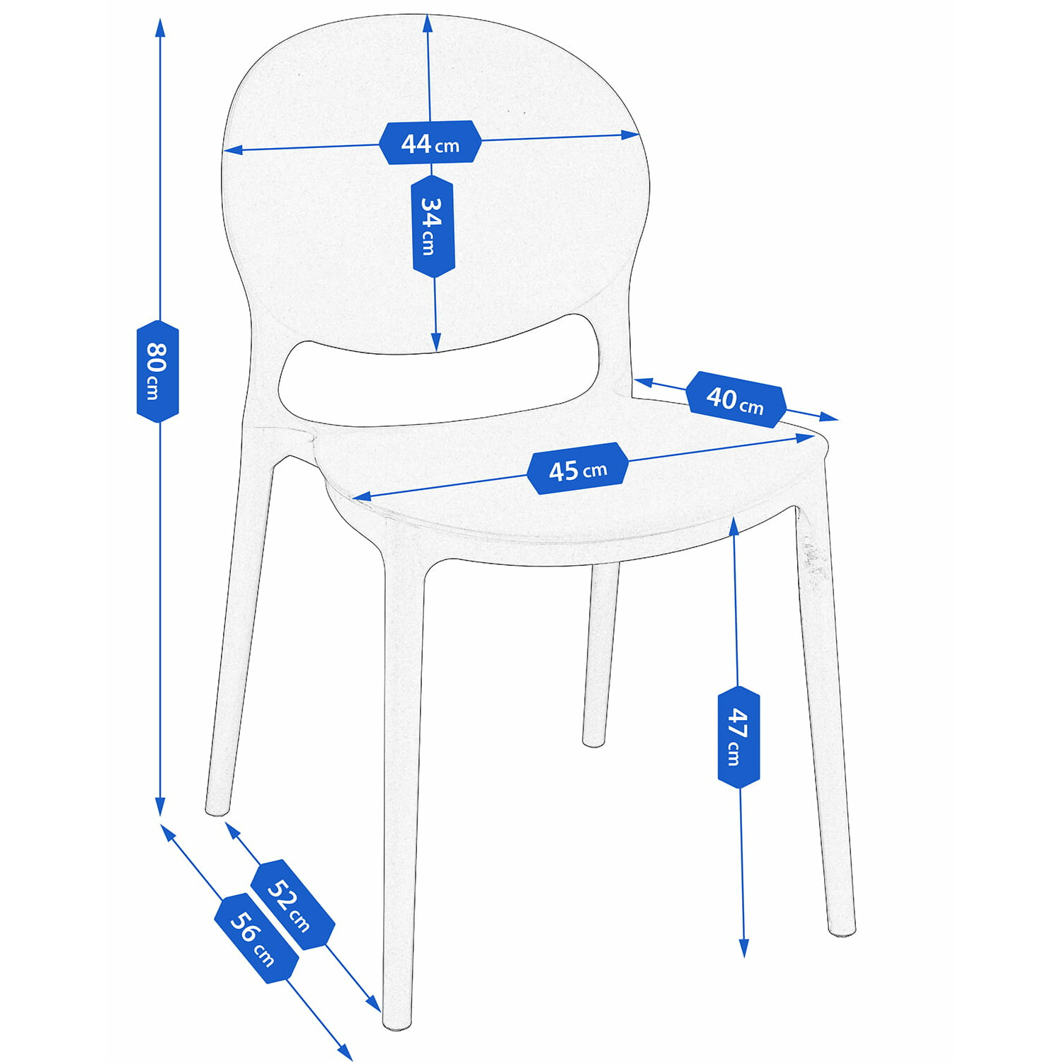 Krzesło plastikowe czarne 120kg - obrazek 3
