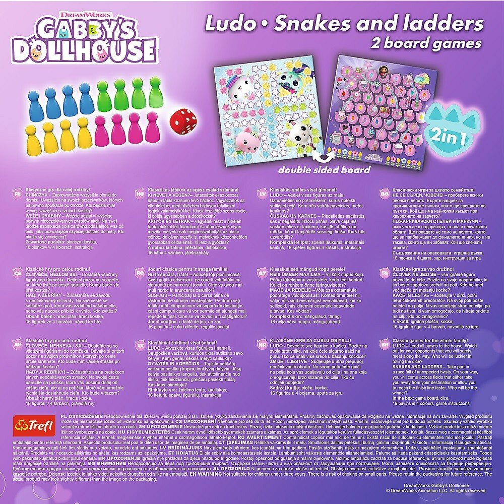 Gra 2w1 Chińczyk/Węże i drabiny Gabby Koci Domek Gabi - obrazek 3