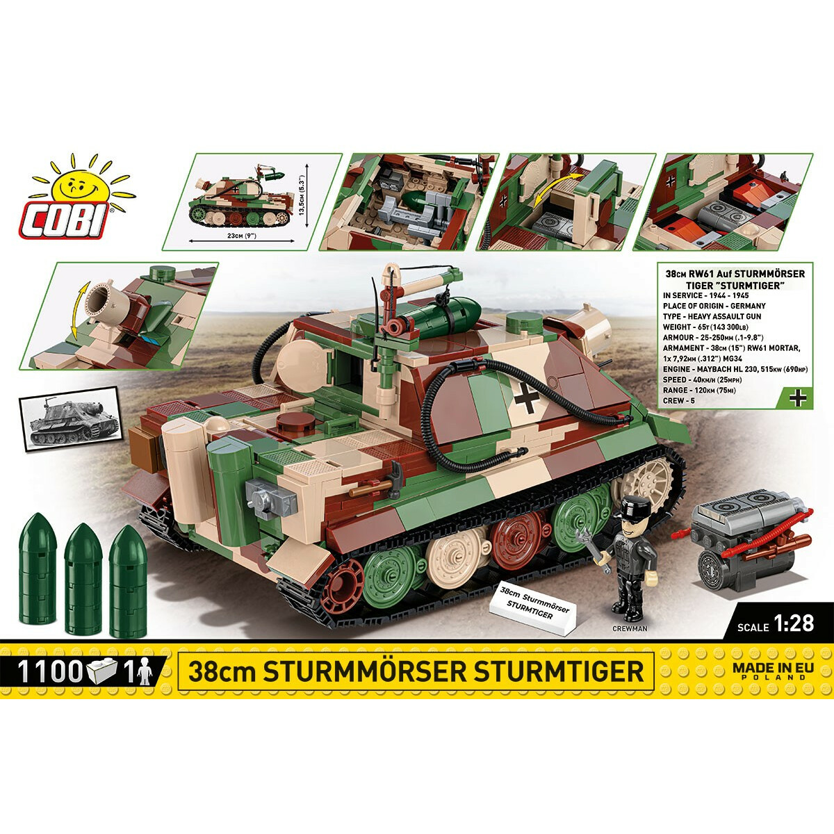 Klocki 38 cm Sturmmorser Sturmtiger - obrazek 2