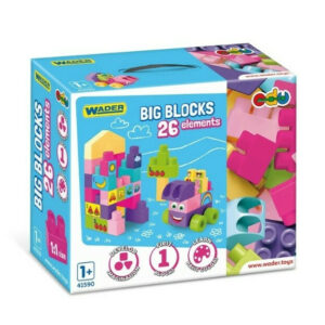 Klocki 26 elementów Big Blocks różowe