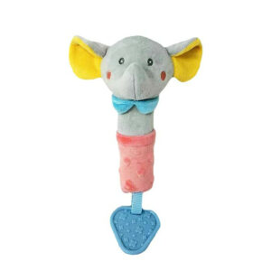 Zabawka z dźwiękiem Słonik brzoskwiniowo-szary 17 cm