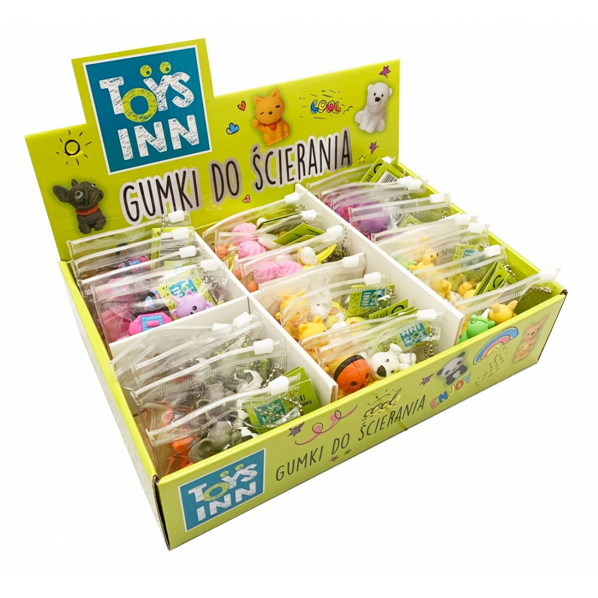 Gumki do ścierania mix Display 24 zestawy