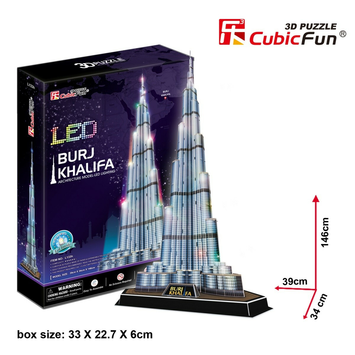 Puzzle 3D Burj Khalifa (Światło) - obrazek 3