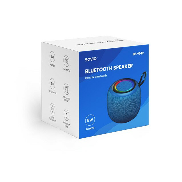 Głośnik bezprzewodowy Bluetooth 5W, BS-042, Niebieski - obrazek 7