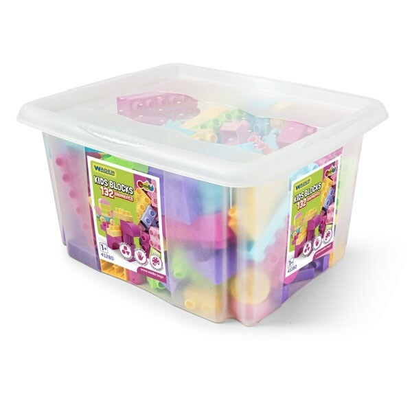 Klocki 132 elementów w pojemniku dla dziewczynek