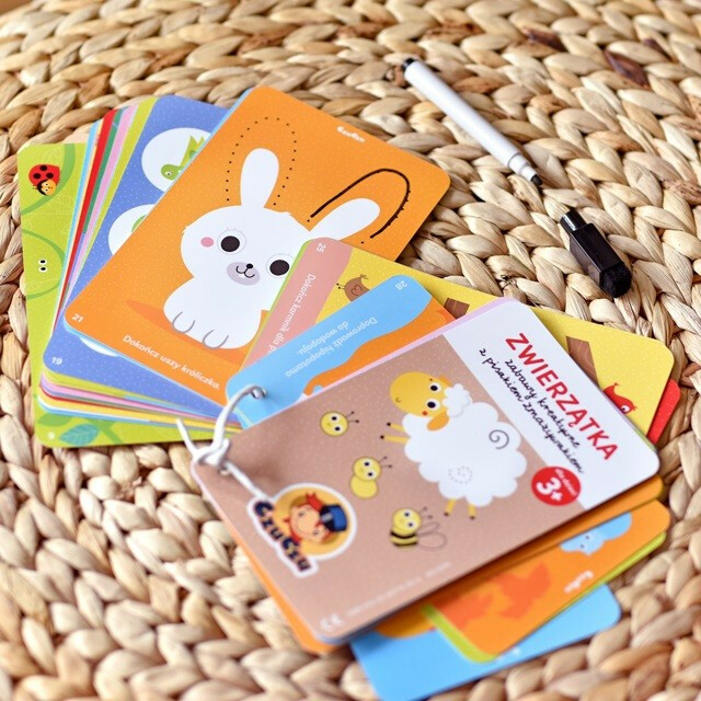 Zestaw edukacyjny Zwierzątka Zabawy kreatywne z pisakiem zmazywakiem - obrazek 3