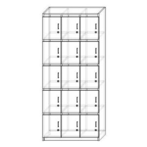 Szafa 15-skrytk. zamykana z otworami na korespondencję (PN-5)