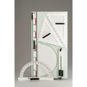 Komplet przyrządów przyborów tablicowych z tablicą do zawieszania