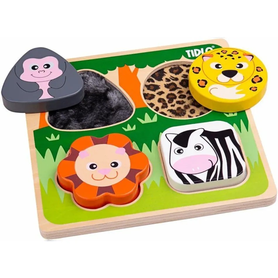 Drewniana układanka sensoryczna - Safari