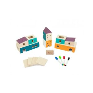 Drewniane domki magnetyczne do malowania