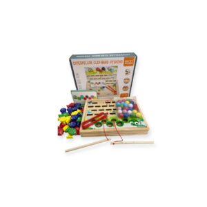 Drewniana gra łowienie i sortowanie gąsienica