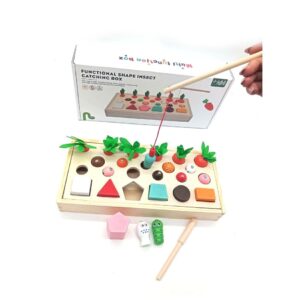 Drewniana magnetyczna gra warzywa, robaczki + sorter