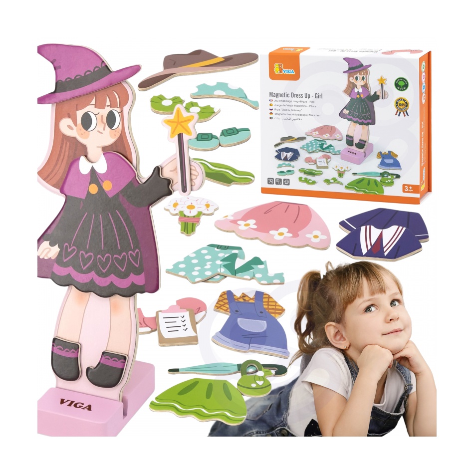 Drewniana układanka magnetyczna wróżka