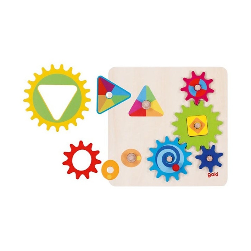 Drewniana układanka tęczowe koła zębate - obrazek 2