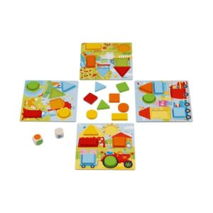 Drewniana układanka z klockami figury geometryczne