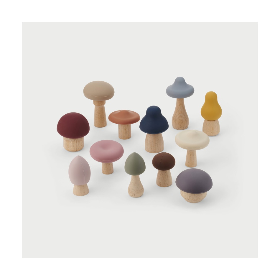 Drewniane grzybki leśne - zestaw 12