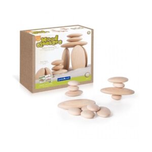 Drewniane klocki - kamienie rzeczne