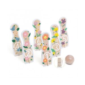 Drewniane kręgle 6szt. + piłka