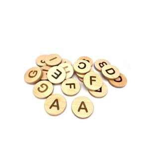 Drewniane memory Literki A - J