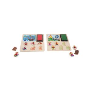 Drewniane układanki ze stemplami