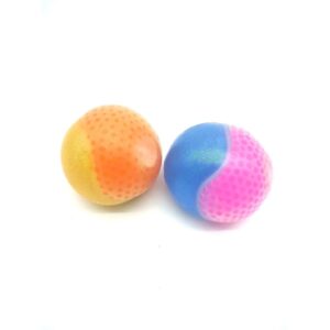 Duża dwukolorowa brokatowa piłka gniotek z kuleczkami