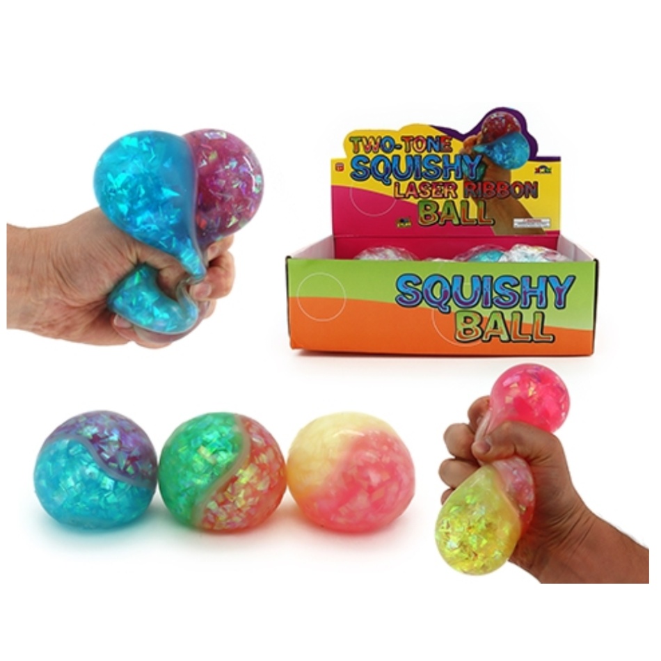 Duży dwukolorowy gniotek z tasiemkami