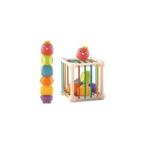 Elastyczna Kostka Sensoryczna Sorter dla Dzieci Zwierzątka + Grzechotka