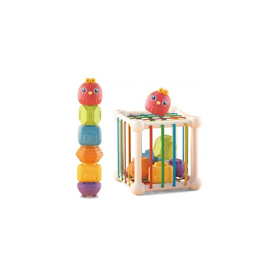 Elastyczna Kostka Sensoryczna Sorter dla Dzieci Zwierzątka + Grzechotka