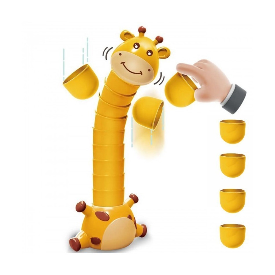 Gra zręcznościowa układanie kubeczków z żyrafką - obrazek 2