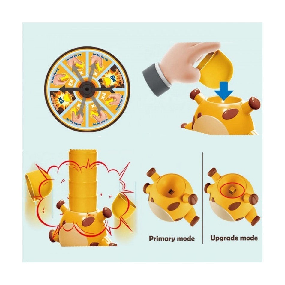 Gra zręcznościowa układanie kubeczków z żyrafką - obrazek 3