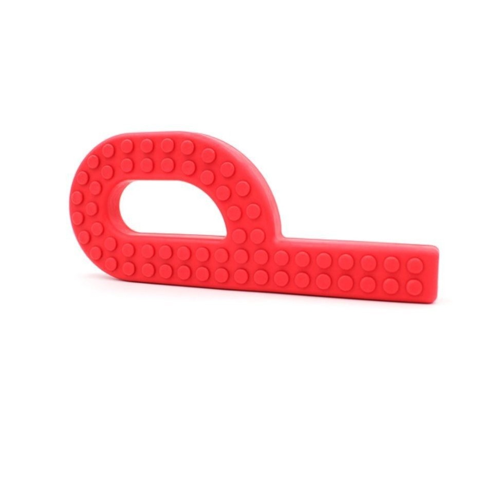 Gryzak logopedyczny z wypustkami (CZERWONY)