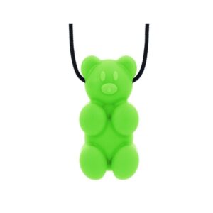 Gryzak/Naszyjnik logopedyczny miś zielony