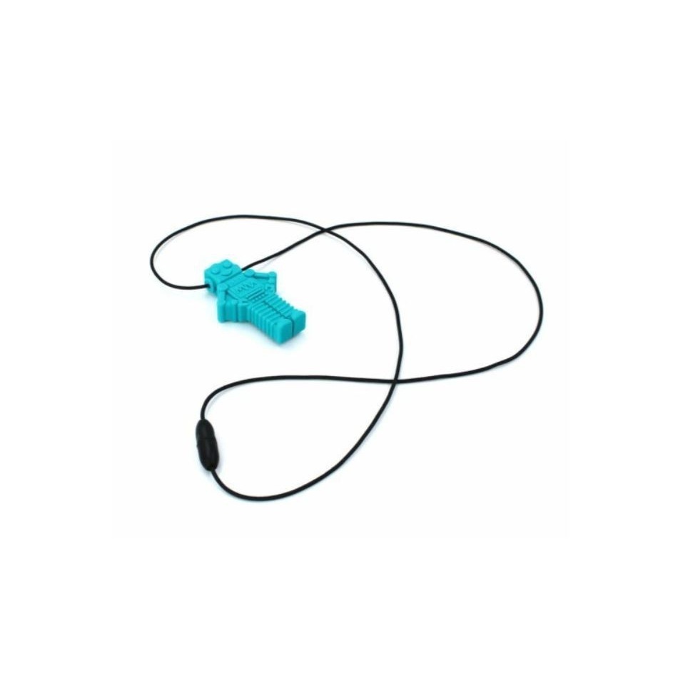 Gryzak/Naszyjnik logopedyczny robot turkusowy - obrazek 2