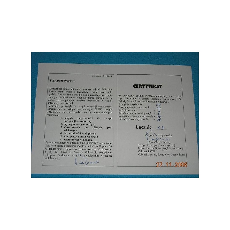 Huśtawka Tarczowa Materiał - obrazek 5