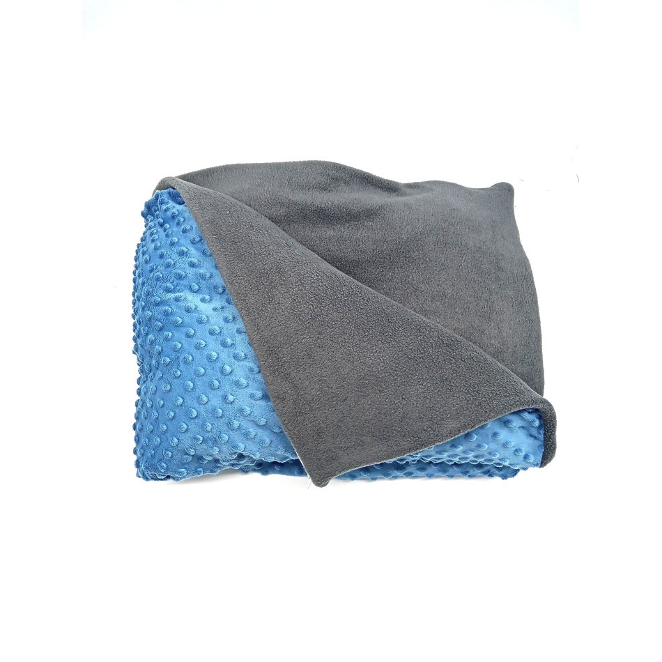 Kołdra obciążeniowa premium z poszewką dla dorosłych niebiesko - szara - obrazek 2