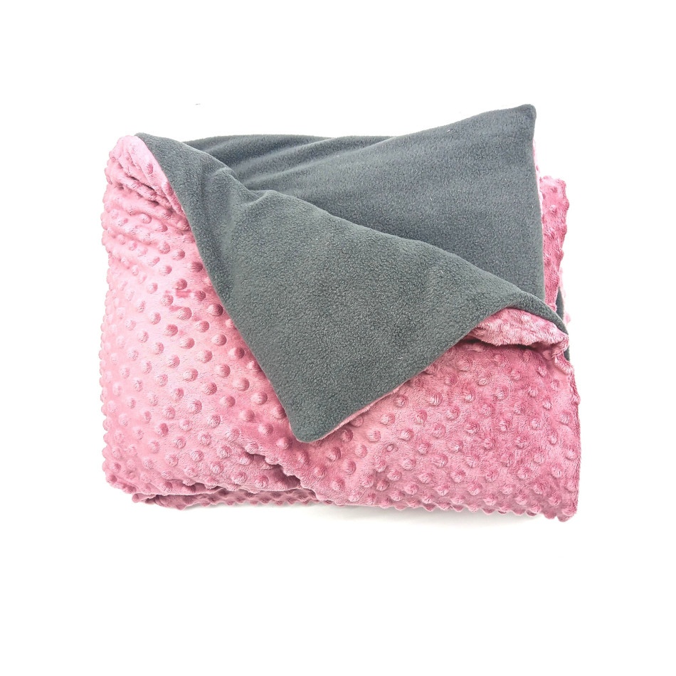 Kołdra obciążeniowa premium z poszewką dla dorosłych różowo-szara - obrazek 2