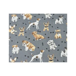 Kołdra obciążeniowa pieski na szarym tle