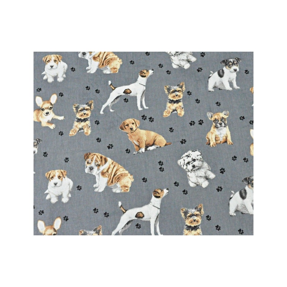 Kołdra obciążeniowa pieski na szarym tle