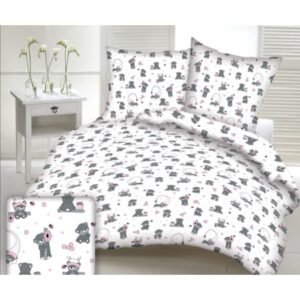 Kołdra obciążeniowa szare misie (różowa) 90x100 cm 3kg