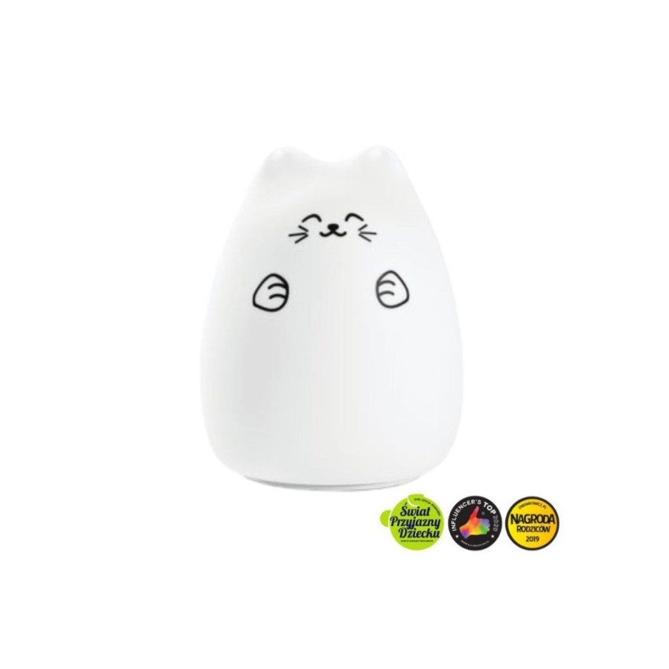 Lampka silikonowa kot biały - obrazek 4