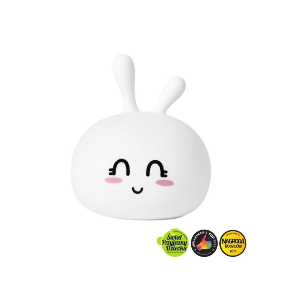 Lampka silikonowa królik biała - obrazek 4