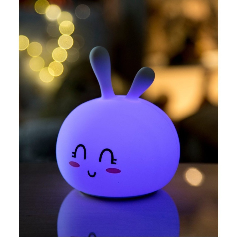 Lampka silikonowa królik biała - obrazek 2