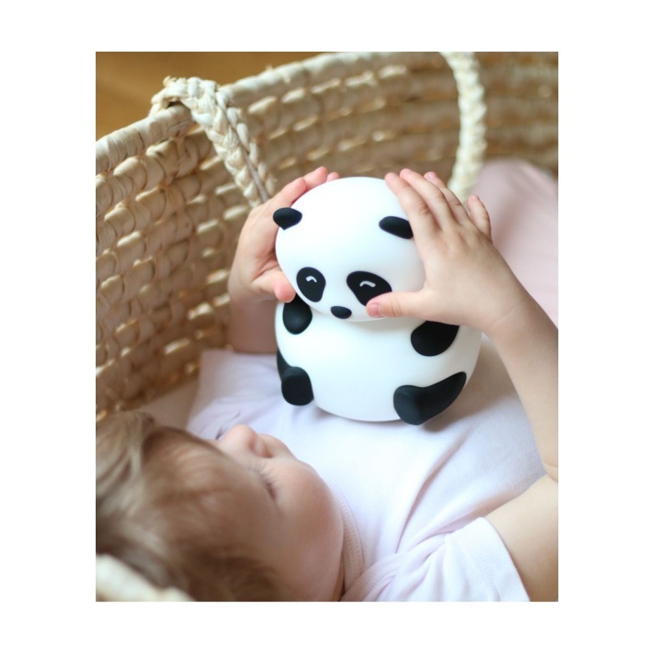Lampka silikonowa panda biała - obrazek 2