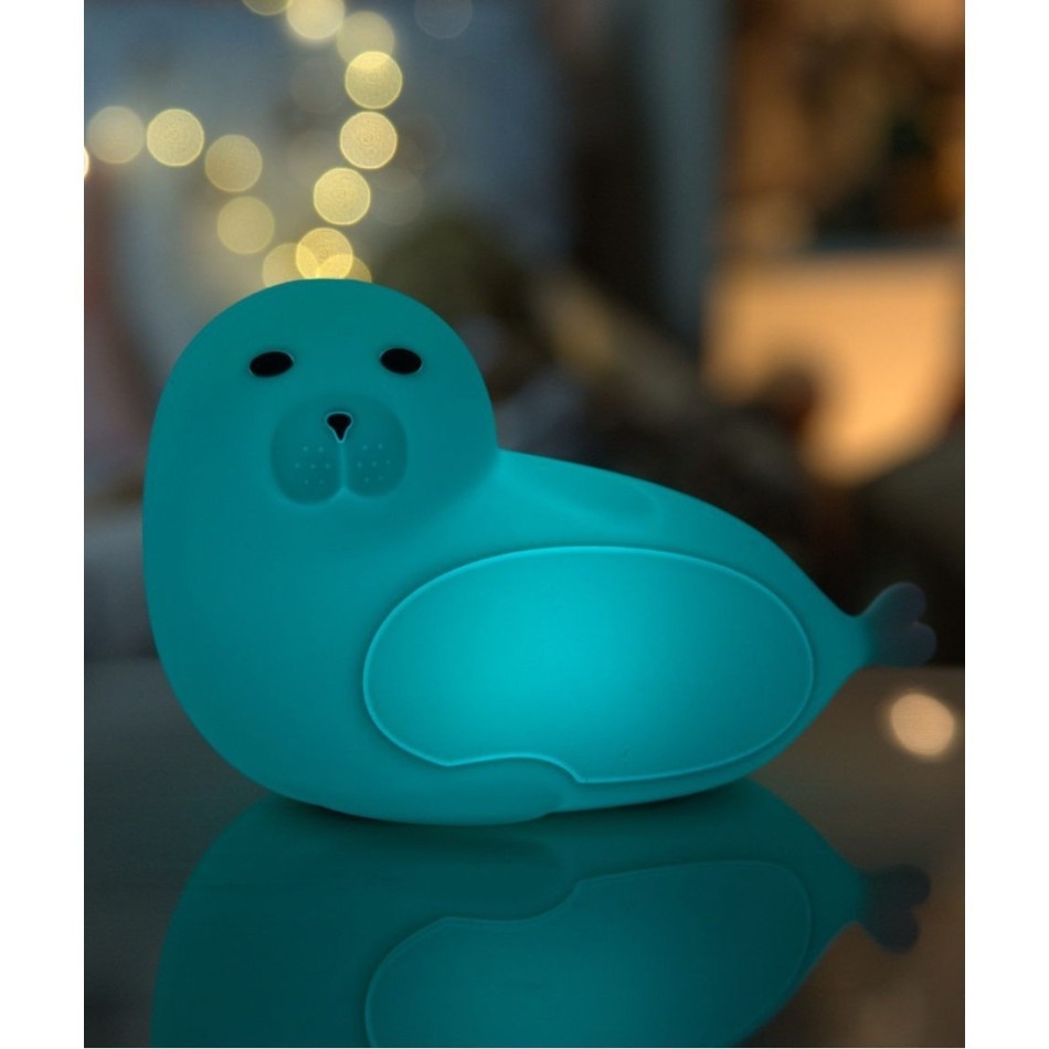 Lampka silikonowa z pilotem foka biała - obrazek 3