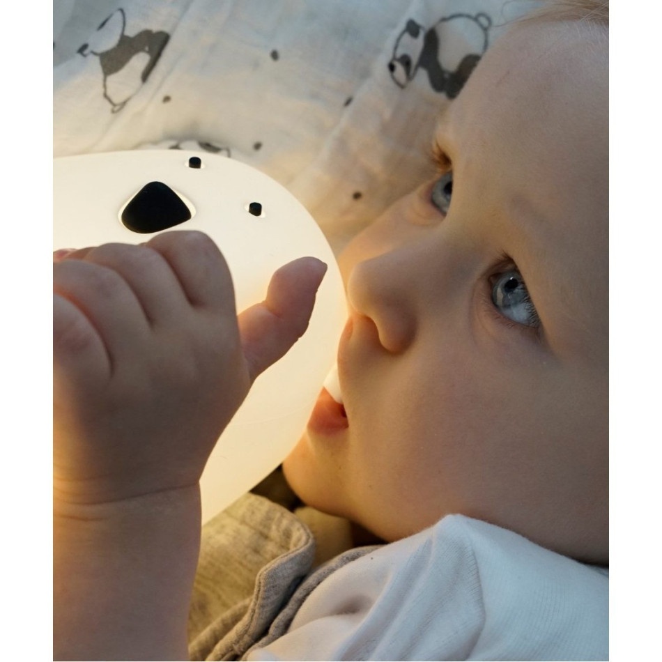 Lampka silikonowa z pilotem miś biały - obrazek 3