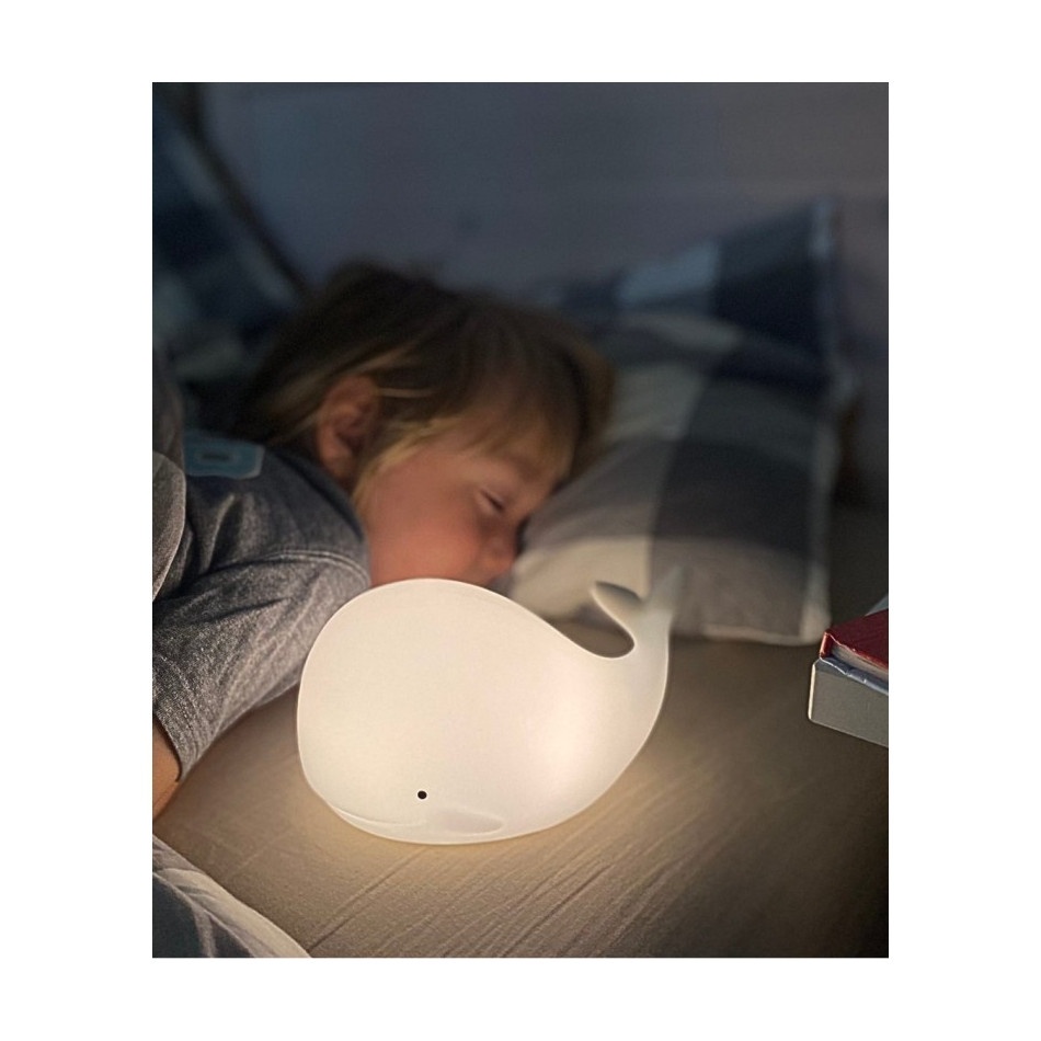 Lampka silikonowa z pilotem wieloryb biały - obrazek 2