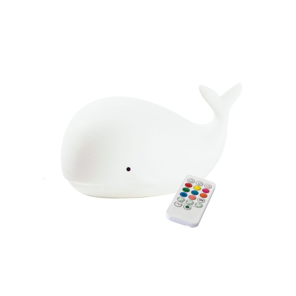 Lampka silikonowa z pilotem wieloryb biały - obrazek 5